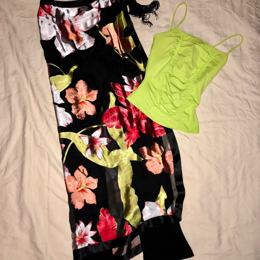 Cache Lime Green Ruched Tank Only Size XSmall